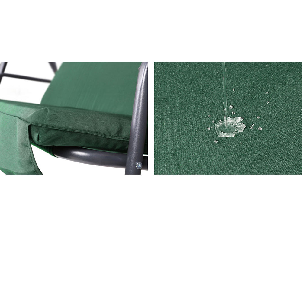 Outdoor Garden Hammock Swing 3 Seater Chair - Dark Green
