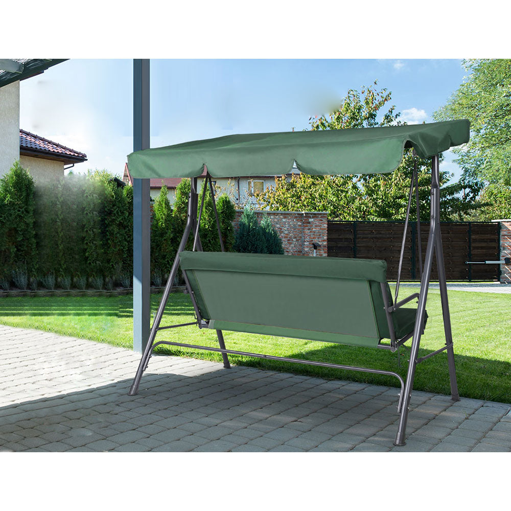 Outdoor Garden Hammock Swing 3 Seater Chair - Dark Green