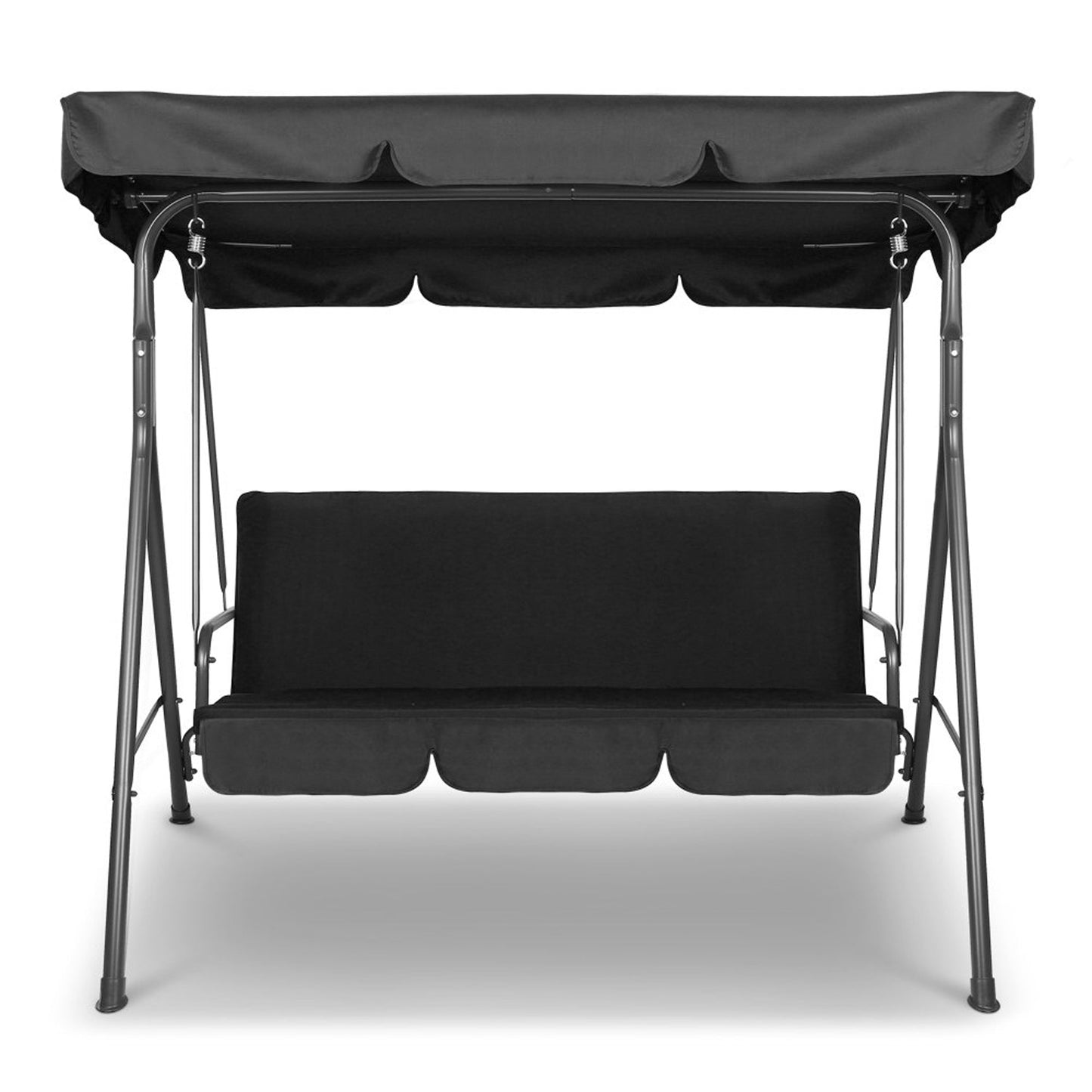 Swing Chair Hammock 3 Seater Bench Seat Canopy - Black