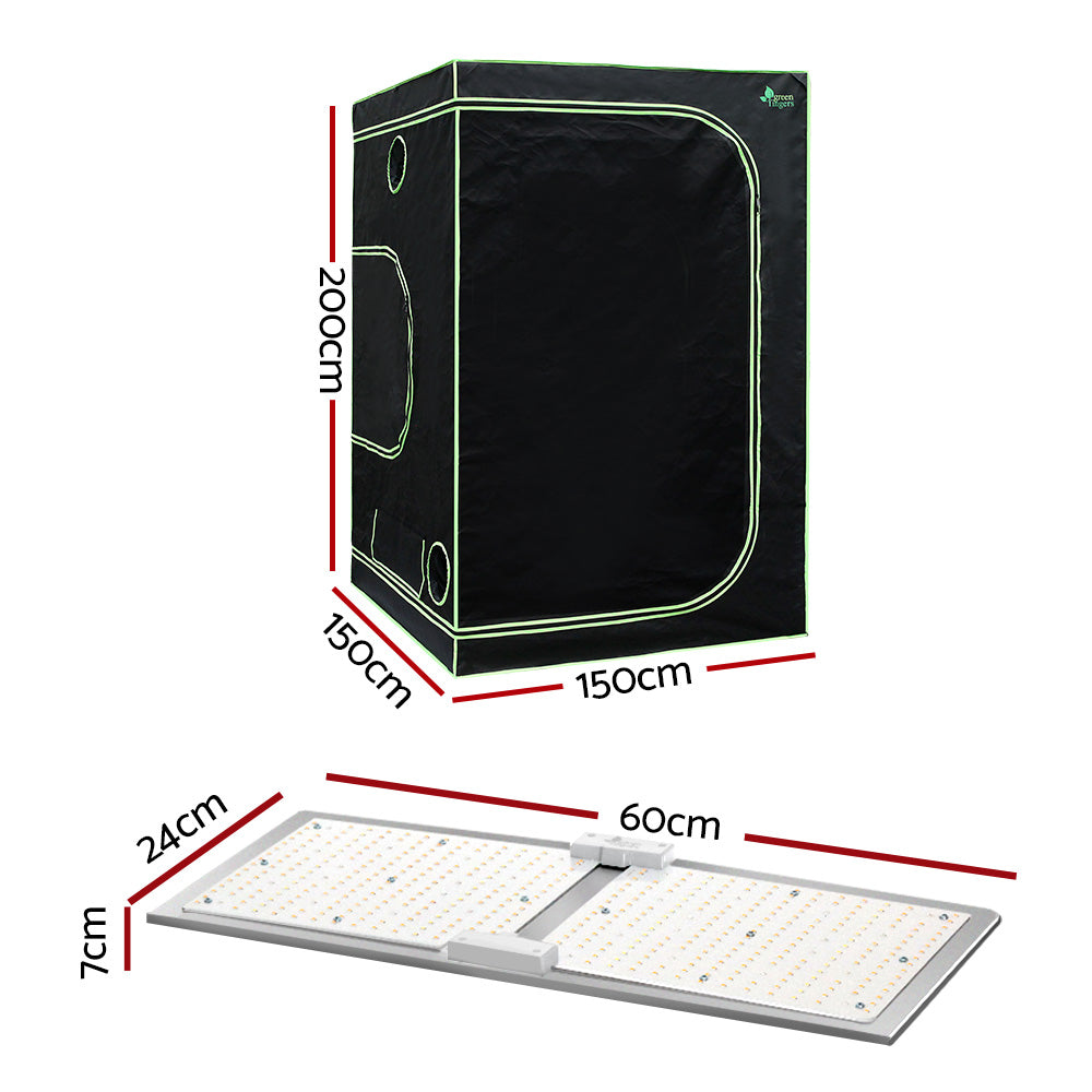 Grow Tent 2200W LED Grow Light Hydroponic Kits System 1.5x1.5x2M