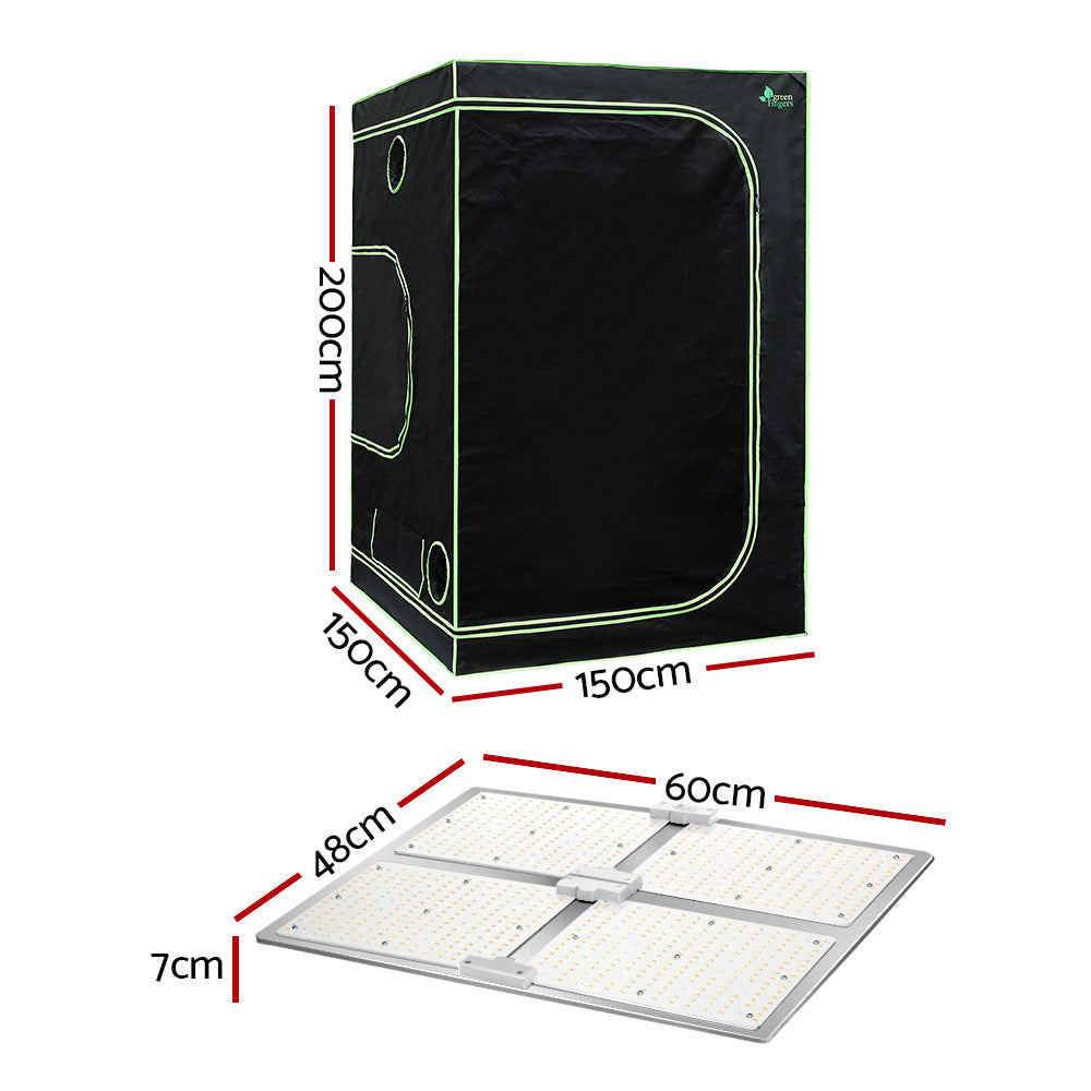 Grow Tent 4500W LED Grow Light Hydroponic Kits System 1.5x1.5x2M