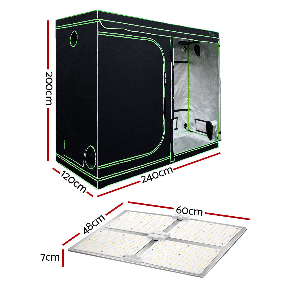 Grow Tent 4500W LED Grow Light Hydroponics Kits System 2.4x1.2x2M