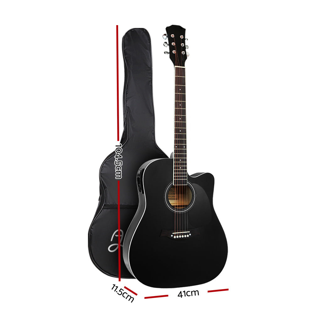 41 inch Electric Acoustic Classic Wood Guitar - Black