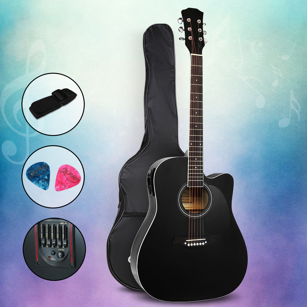 41 inch Electric Acoustic Classic Wood Guitar - Black