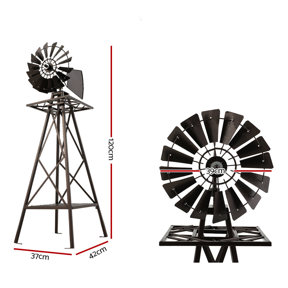 Outdoor Garden Windmill Metal Ornament - 120cm