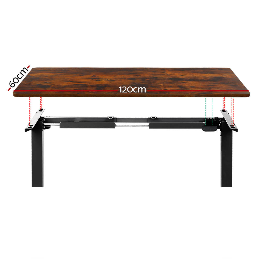 Standing Desk Adjustable Sit Stand Desks Black Brown