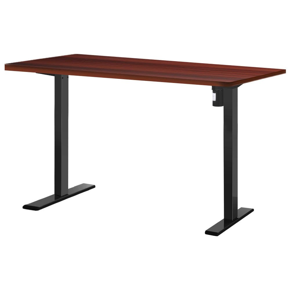 Electric Standing Desk Motorised Sit Stand Desks Table Black Walnut 140cm