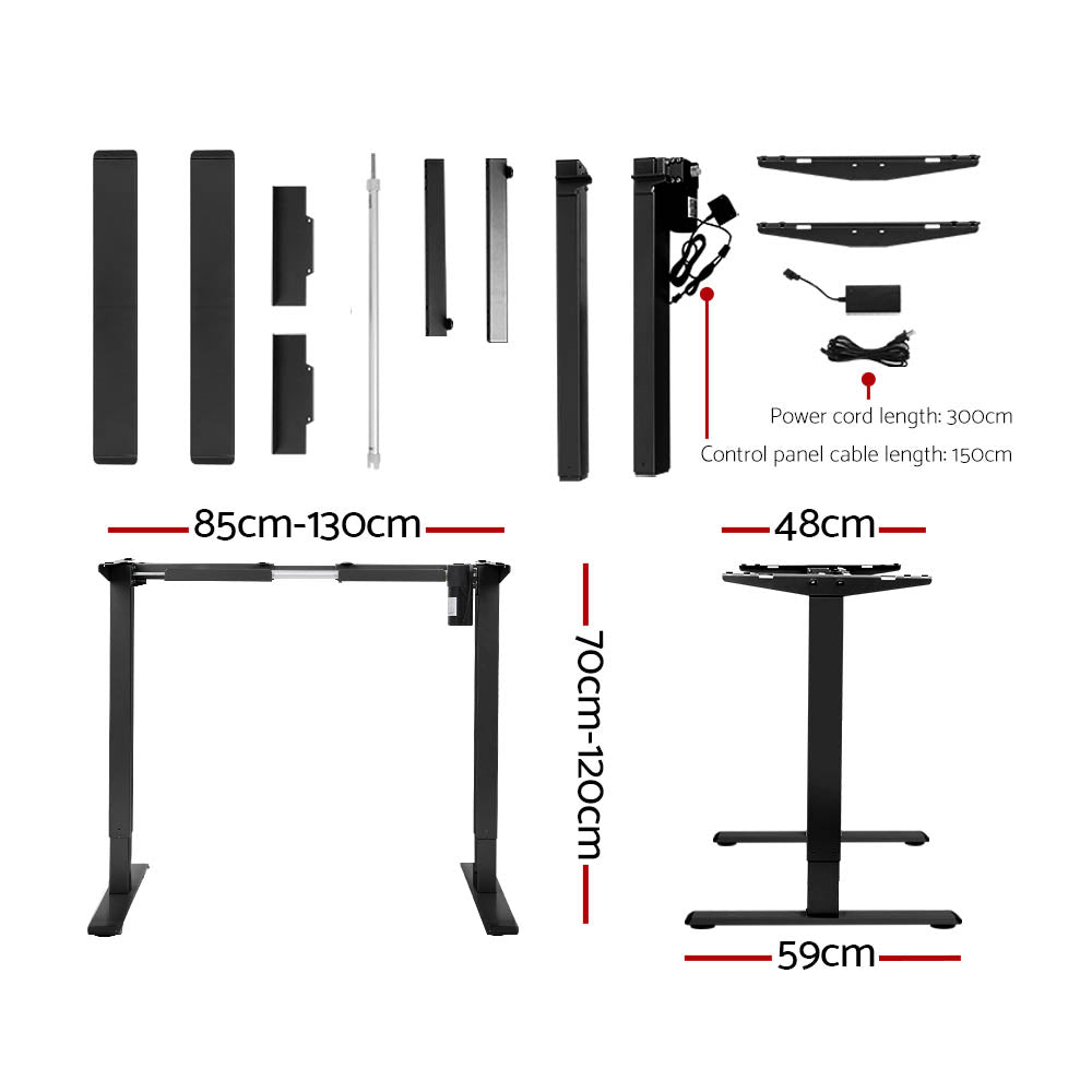 Electric Standing Desk Motorised Sit Stand Desks Table Black Walnut 140cm