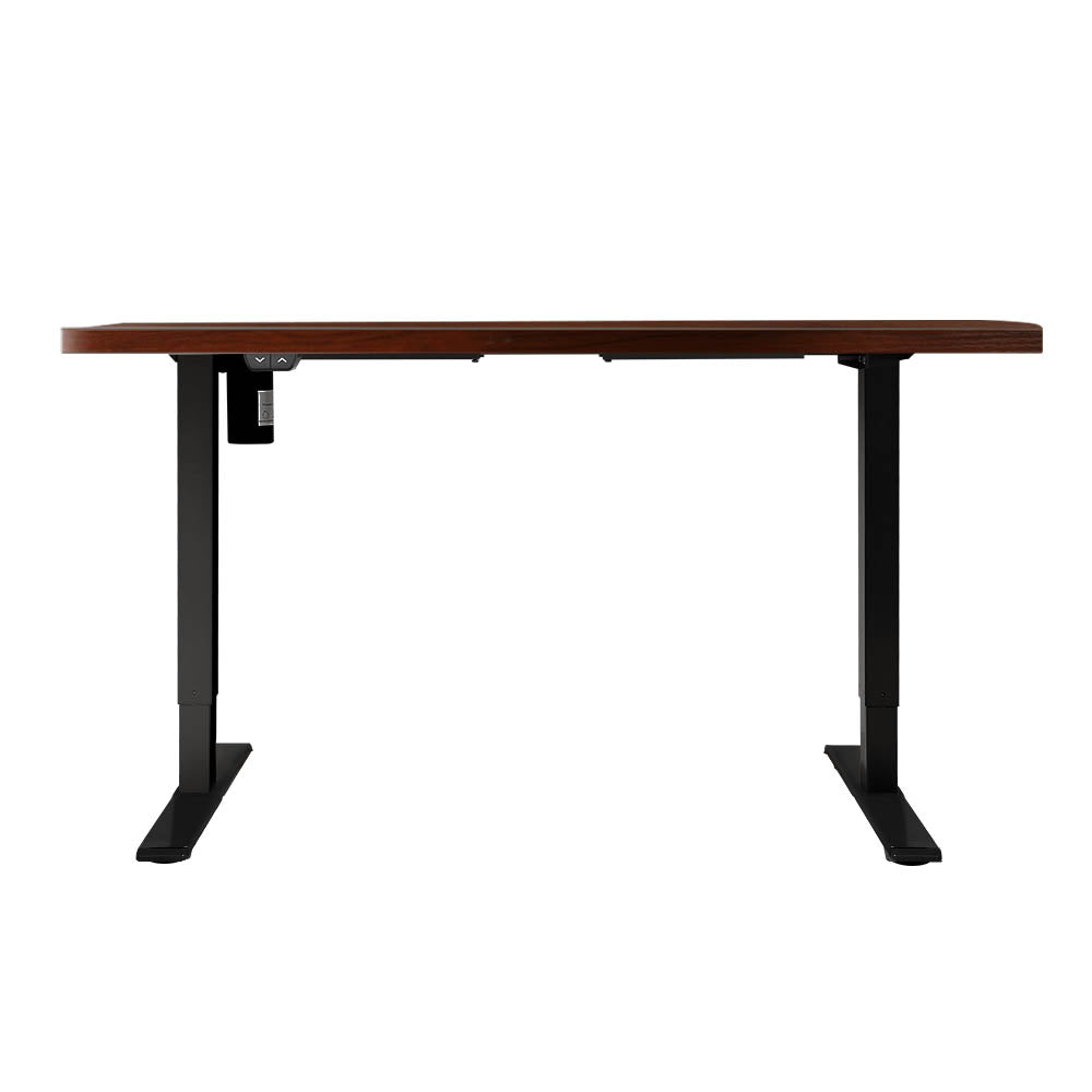 Electric Standing Desk Motorised Sit Stand Desks Table Black Walnut 140cm