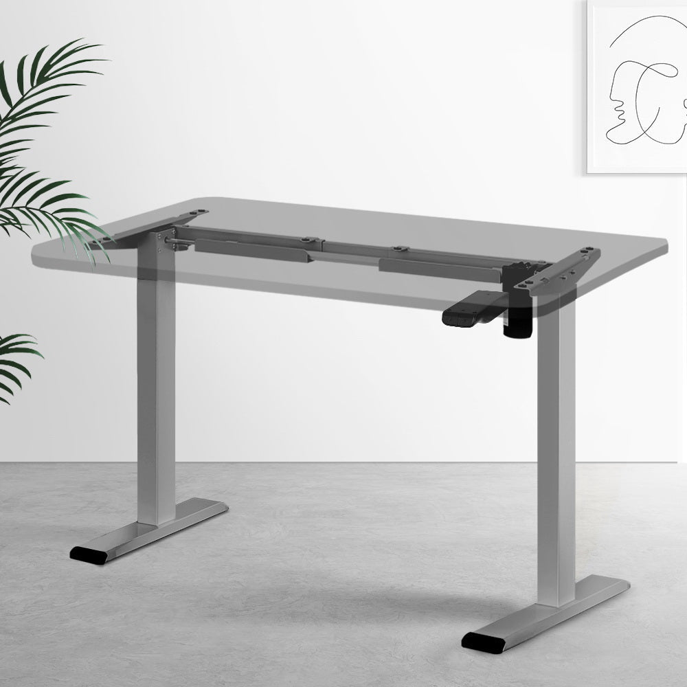 Standing Desk Sit Stand Motorised Height Adjustable Frame Only Grey