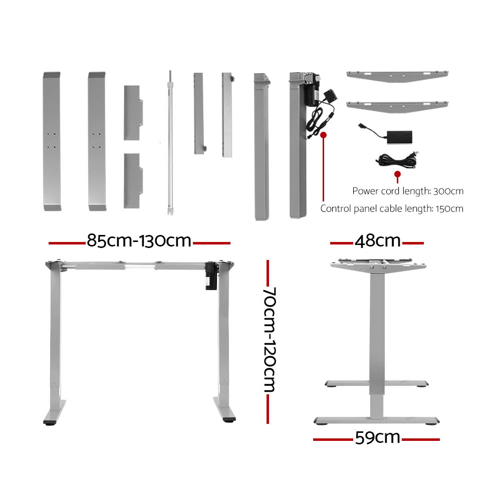 Standing Desk Sit Stand Desks Table Grey Black 140cm