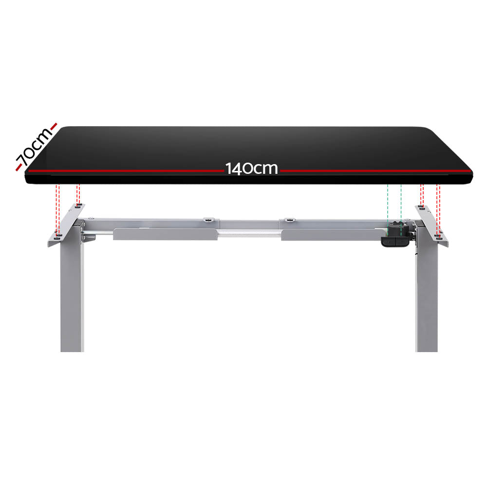 Standing Desk Sit Stand Desks Table Grey Black 140cm