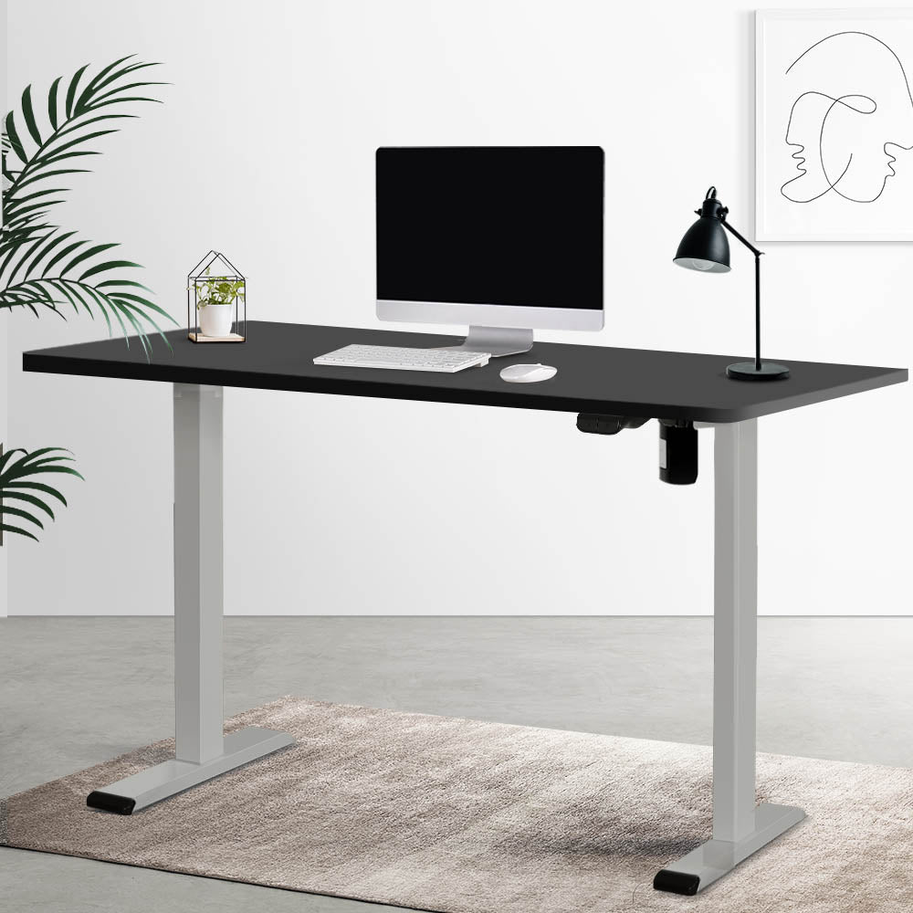 Standing Desk Sit Stand Desks Table Grey Black 140cm