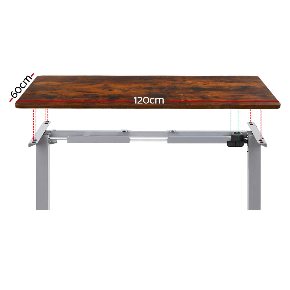 Standing Desk Adjustable Sit Stand Desks Grey Brown