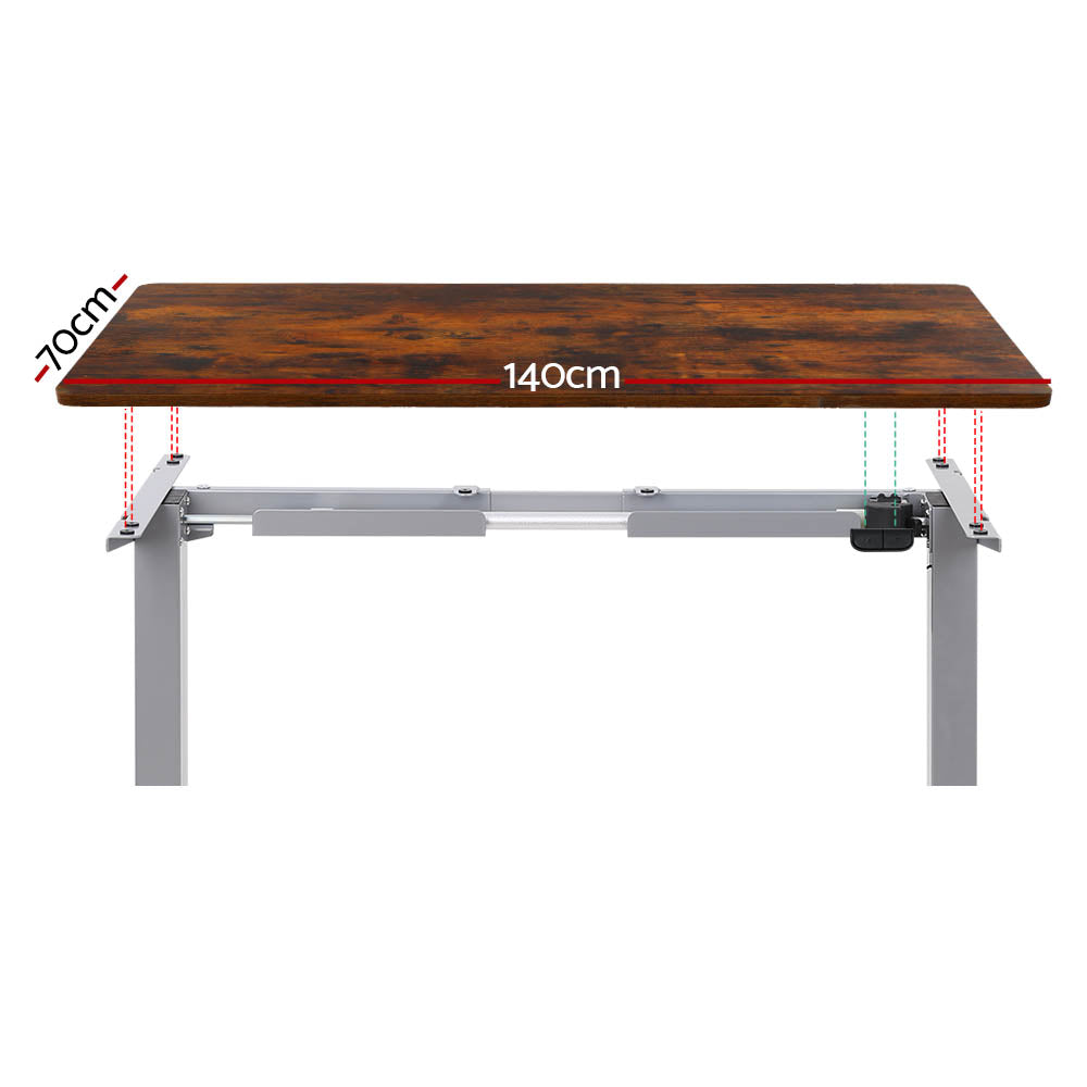 Standing Desk Sit Stand Desks Table Grey Brown 140cm