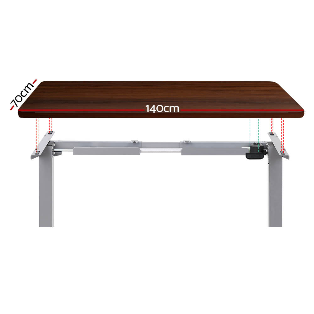 Standing Desk Sit Stand Desks Table Grey Walnut 140cm