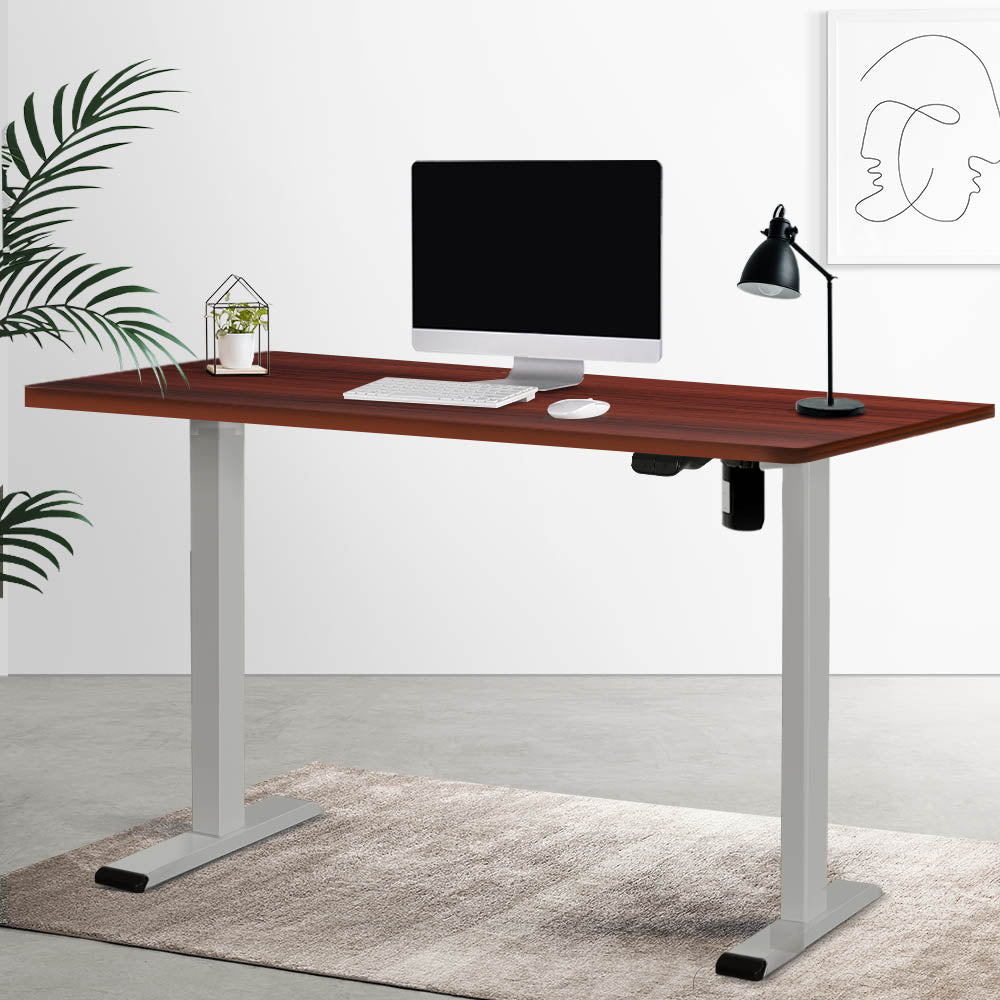 Standing Desk Sit Stand Desks Table Grey Walnut 140cm