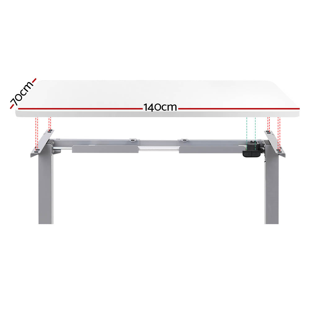 Standing Desk Sit Stand Desks Table Grey White 140cm