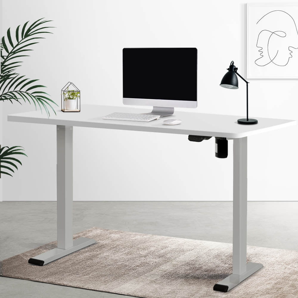 Standing Desk Sit Stand Desks Table Grey White 140cm