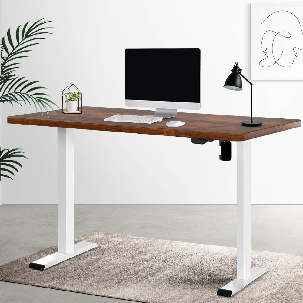 Standing Desk Adjustable Sit Stand Desks White Brown