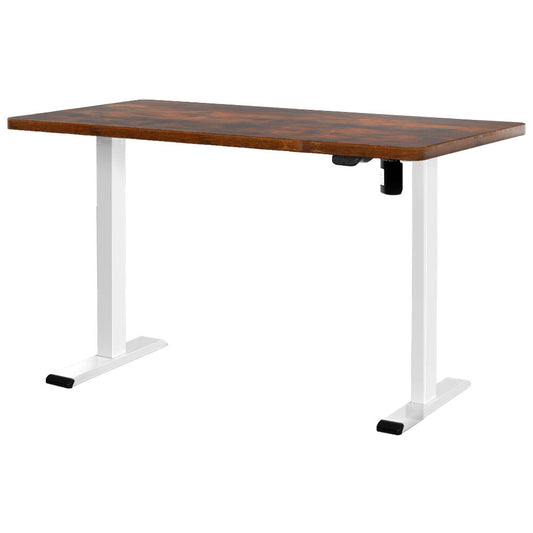 Standing Desk Sit Stand Desks Table White Brown 140cm