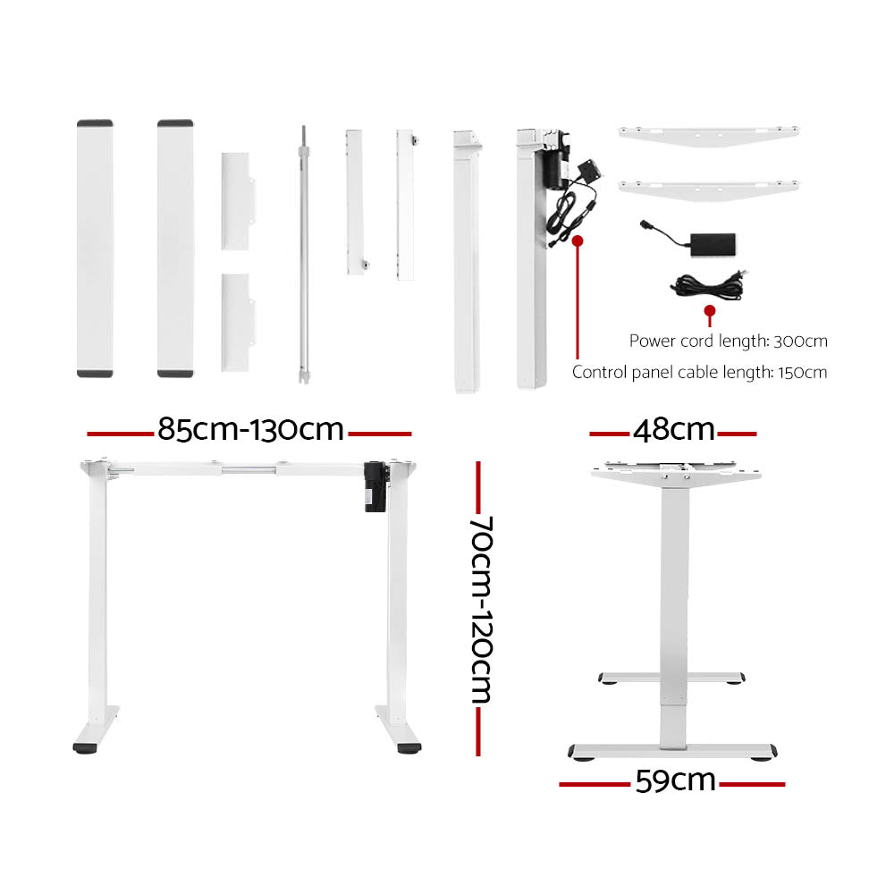 Standing Desk Sit Stand Desks Table White Brown 140cm