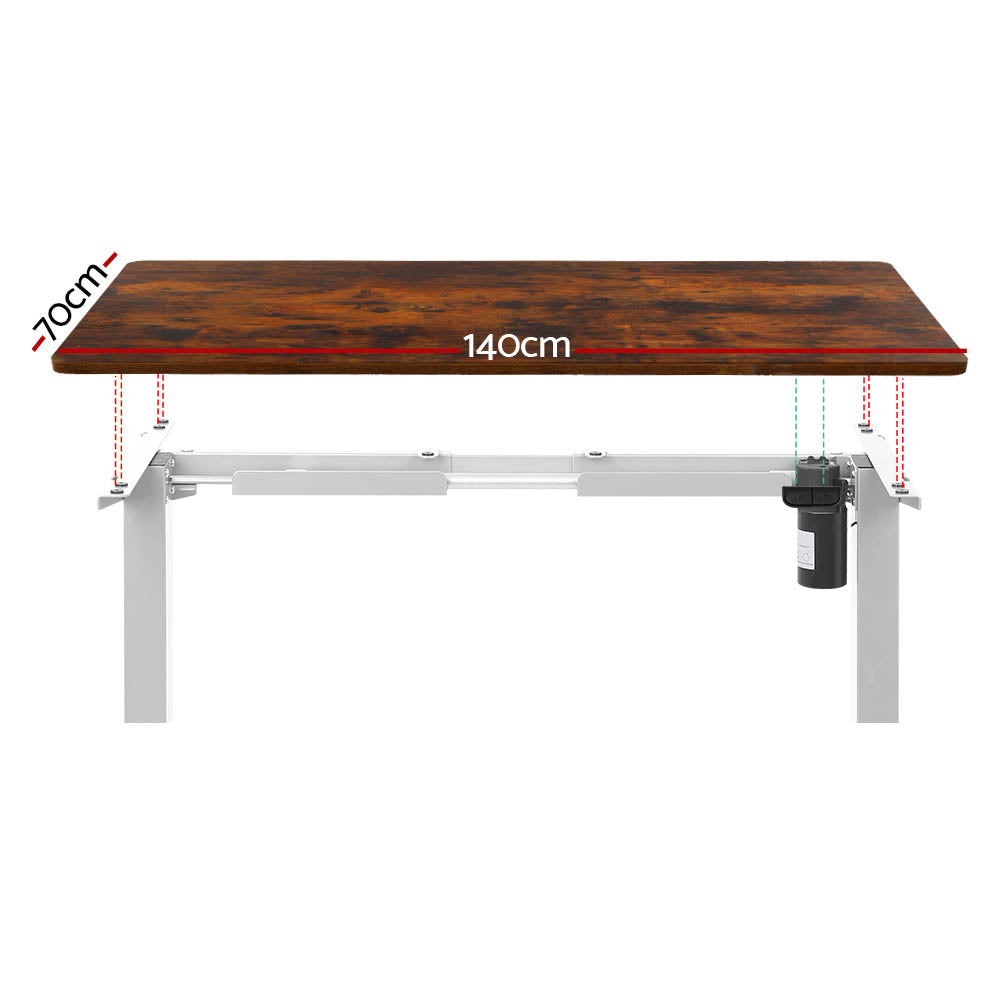 Standing Desk Sit Stand Desks Table White Brown 140cm