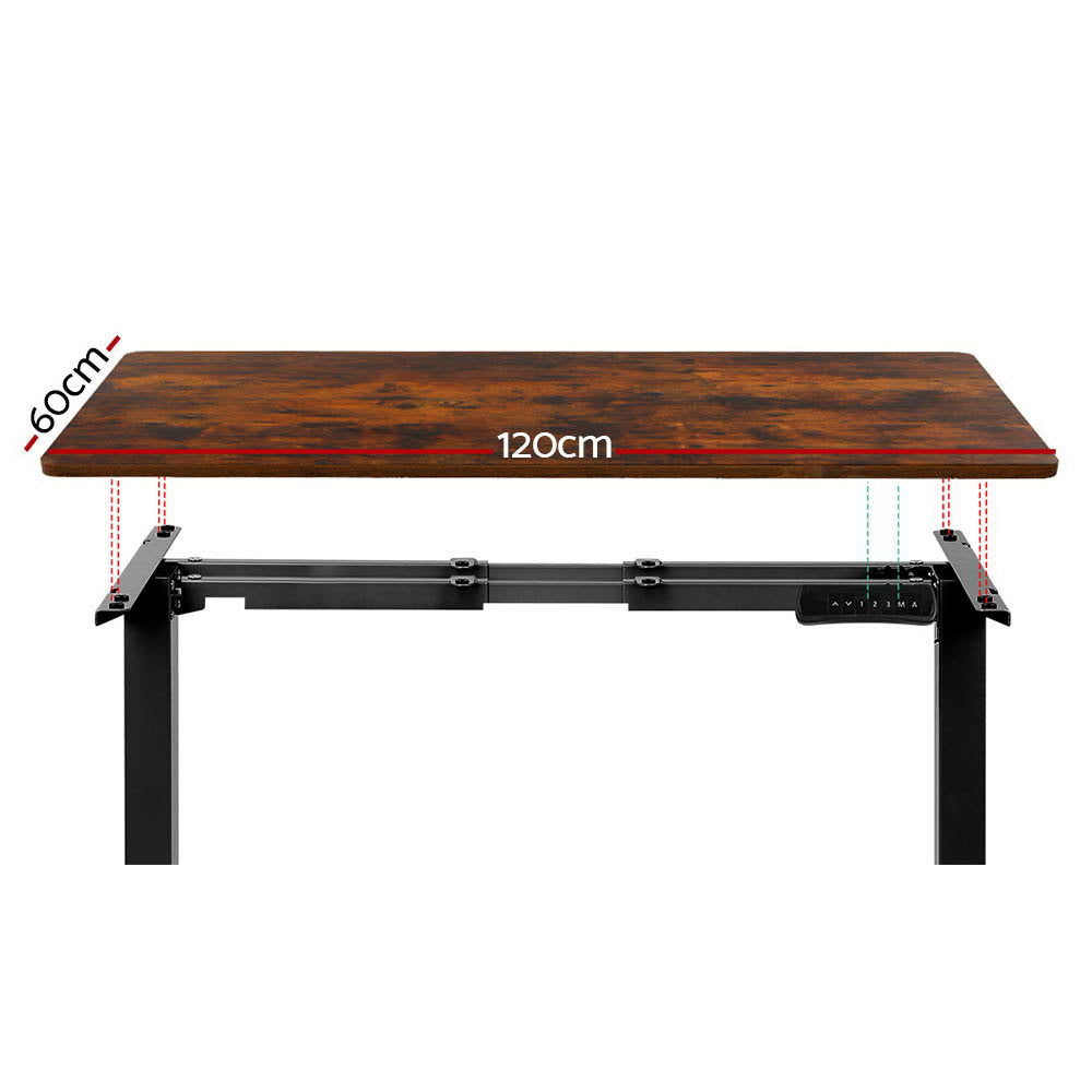 Standing Desk Electric Height Adjustable Sit Stand Desks Black Brown