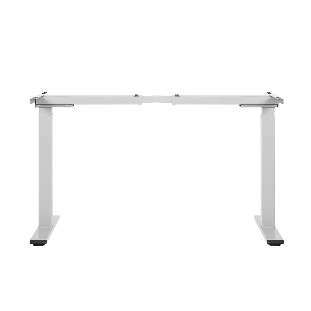 Standing Desk Sit Stand Motorised Adjustable Frame Only White Dual Motor