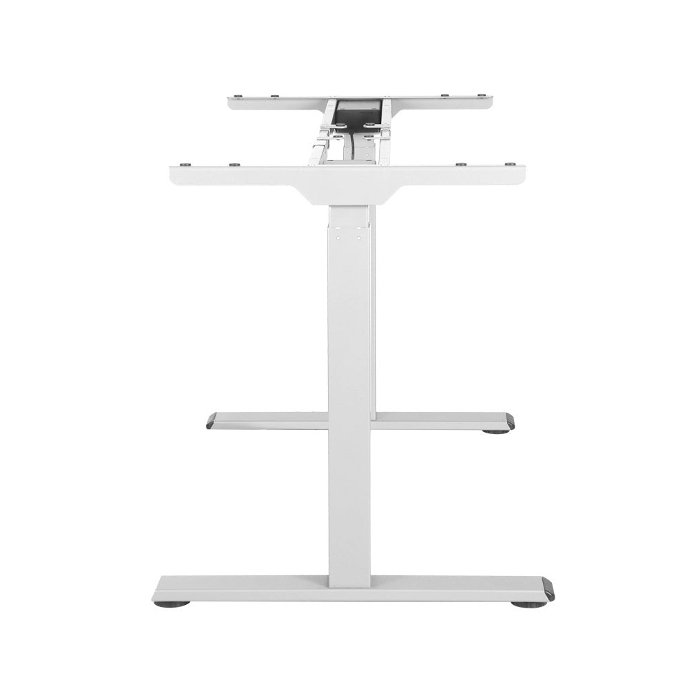 Standing Desk Sit Stand Motorised Adjustable Frame Only White Dual Motor