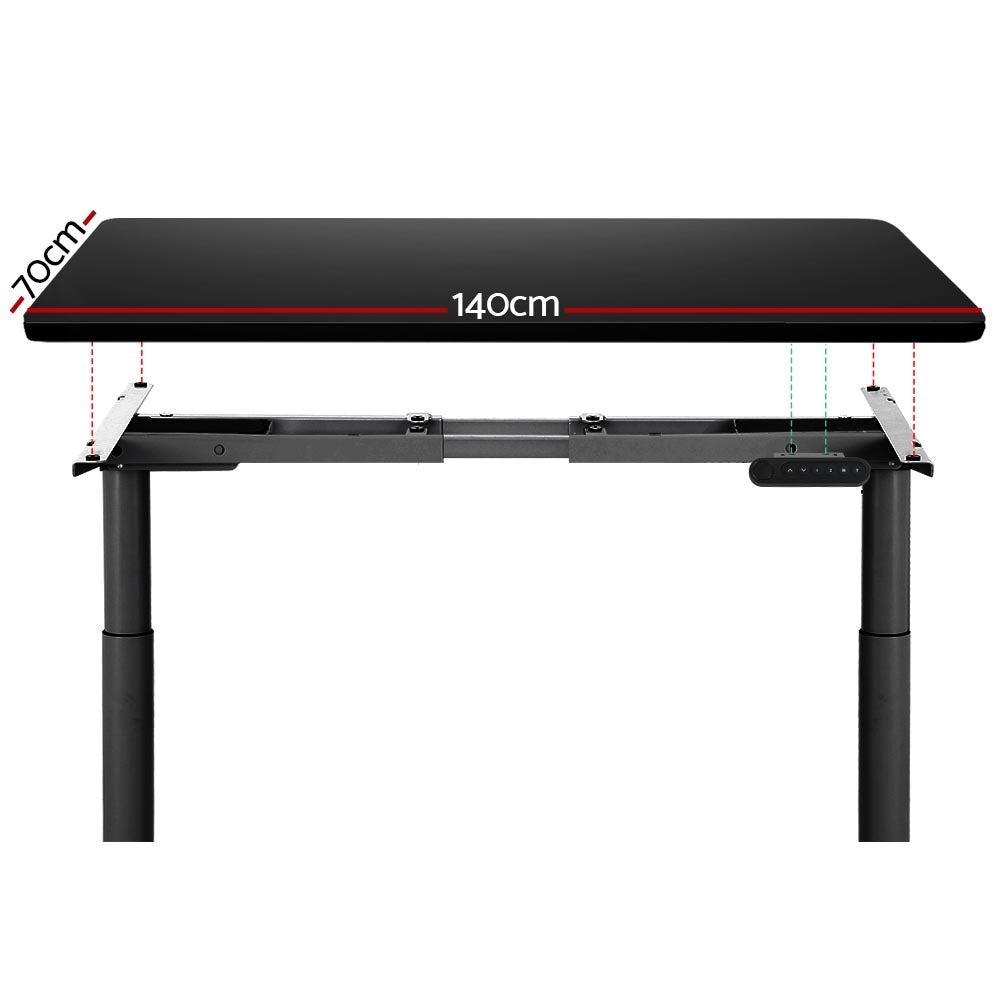 Standing Desk Height Adjustable Sit Stand Desks Black 140cm