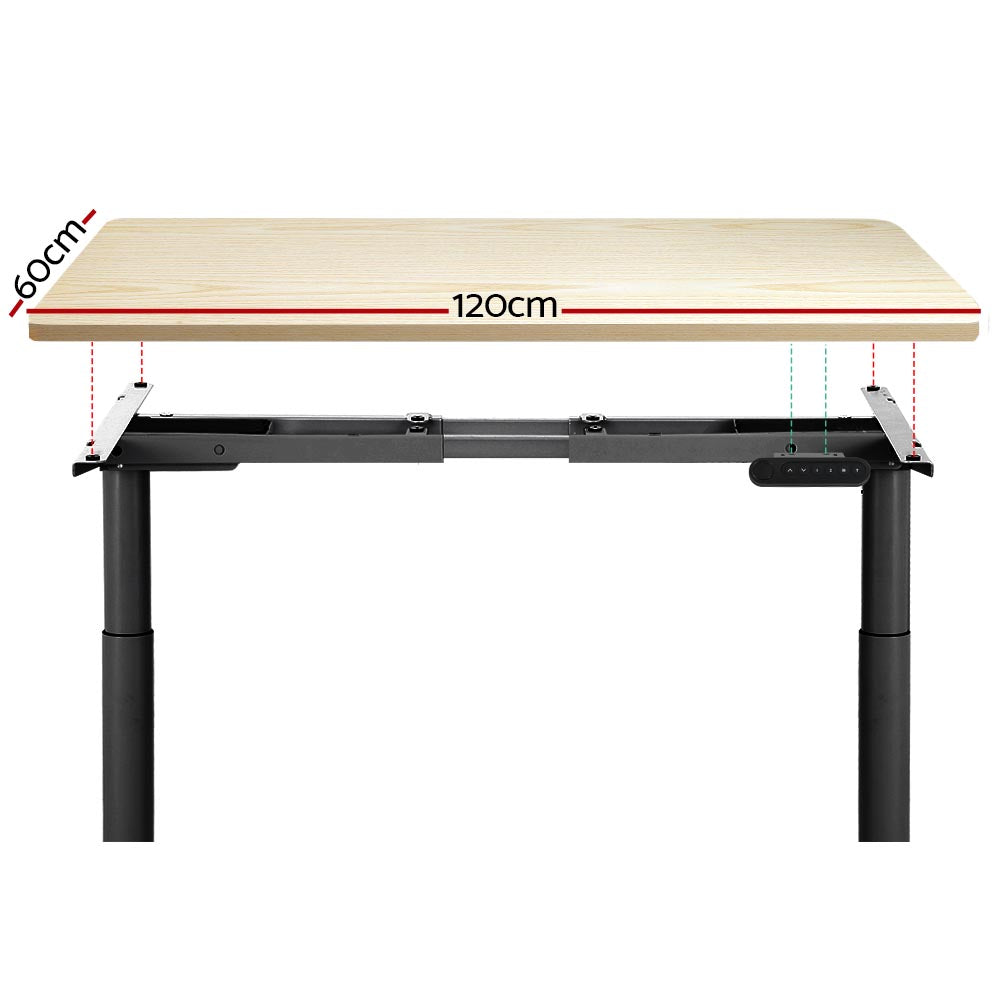 Standing Desk Motorised Adjustable Sit Stand Desks Black Oak