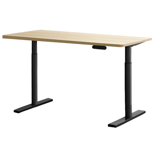 Standing Desk Height Adjustable Sit Stand Desks Black Oak 140cm