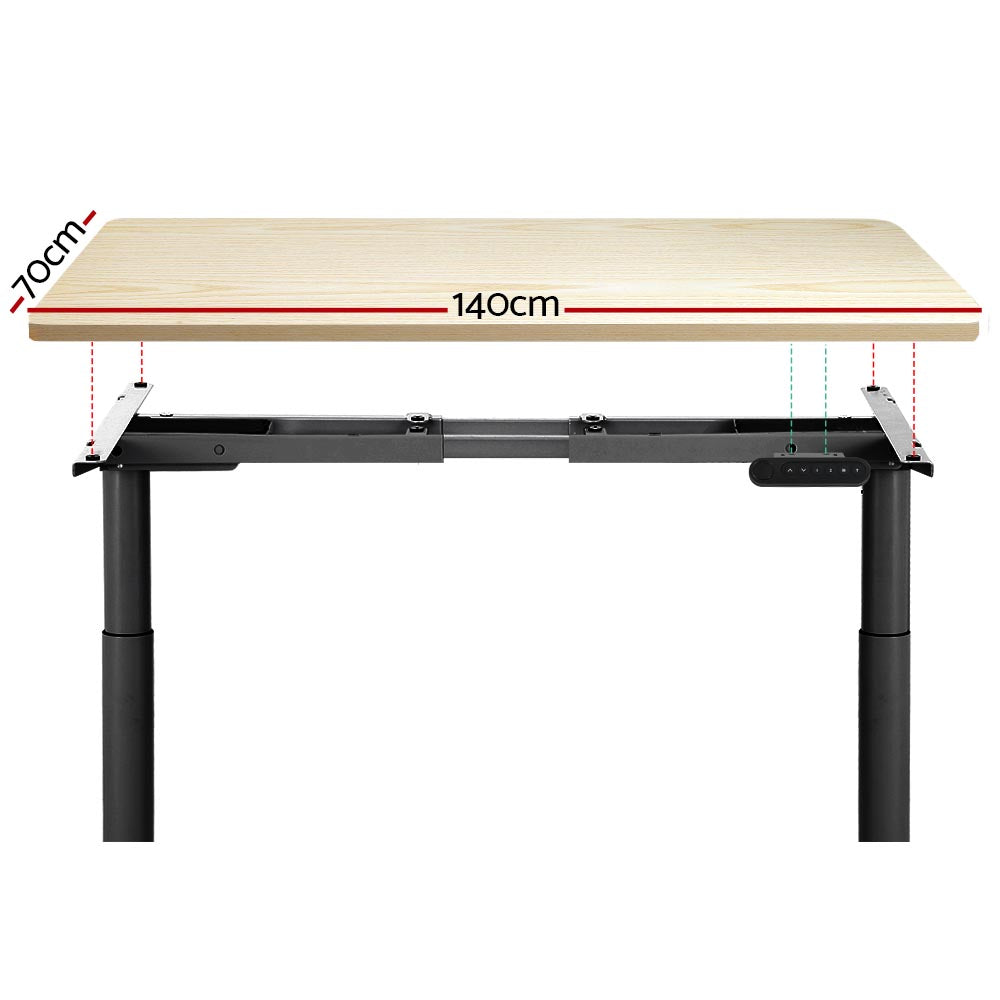 Standing Desk Height Adjustable Sit Stand Desks Black Oak 140cm