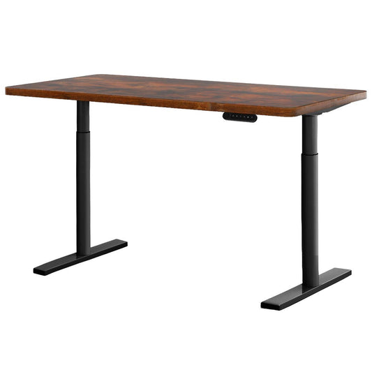 Standing Desk Motorised Adjustable Sit Stand Desks Black Brown