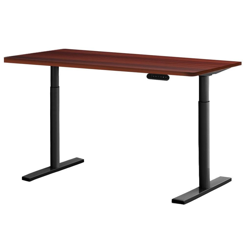 Standing Desk Motorised Adjustable Sit Stand Desks Black Walnut