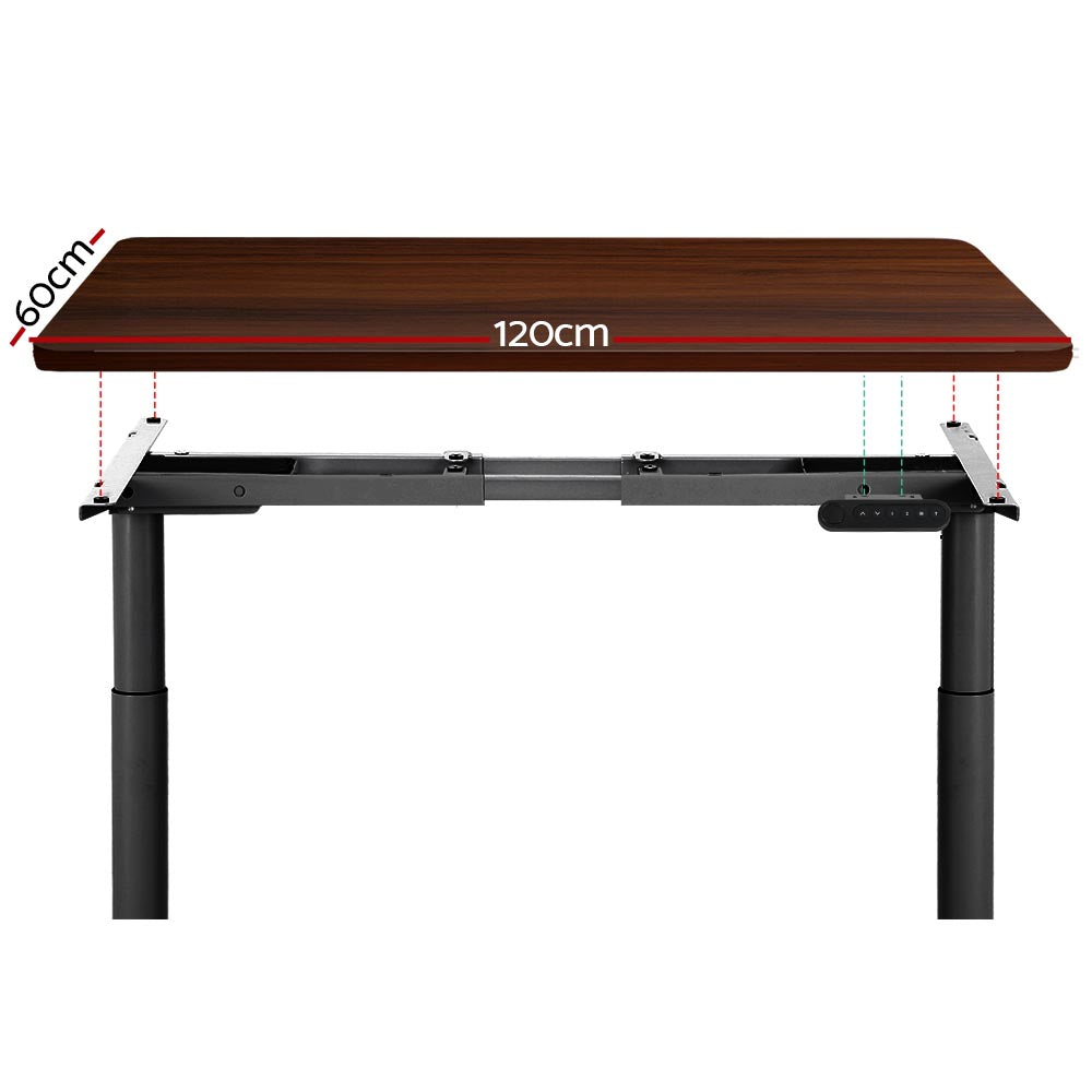 Standing Desk Motorised Adjustable Sit Stand Desks Black Walnut