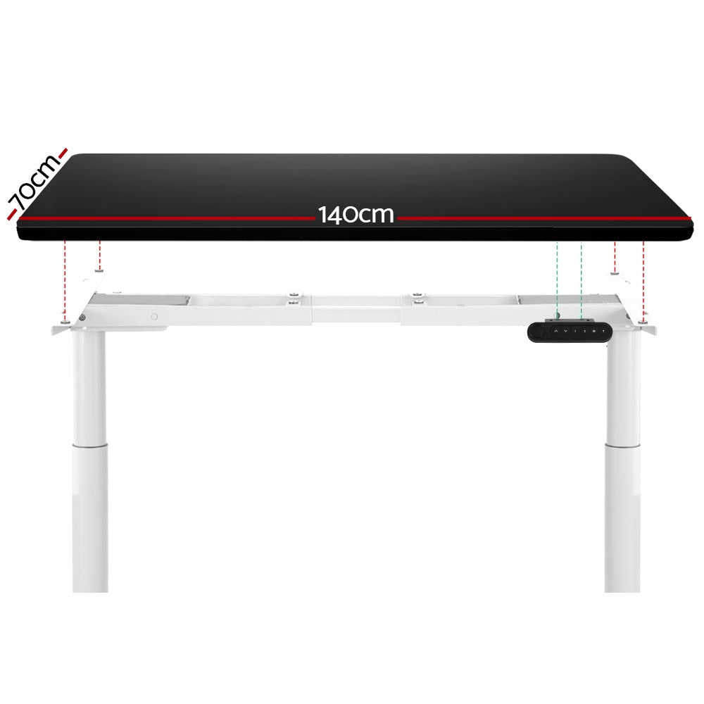 Standing Desk Adjustable Sit Stand Desks White Black 140cm
