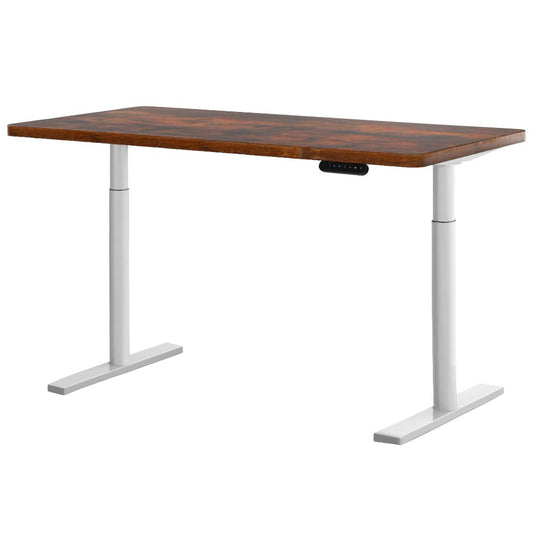 Standing Desk Adjustable Sit Stand Desks White Brown 140cm