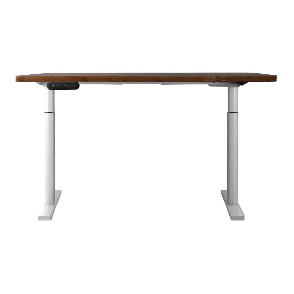 Standing Desk Adjustable Sit Stand Desks White Brown 140cm