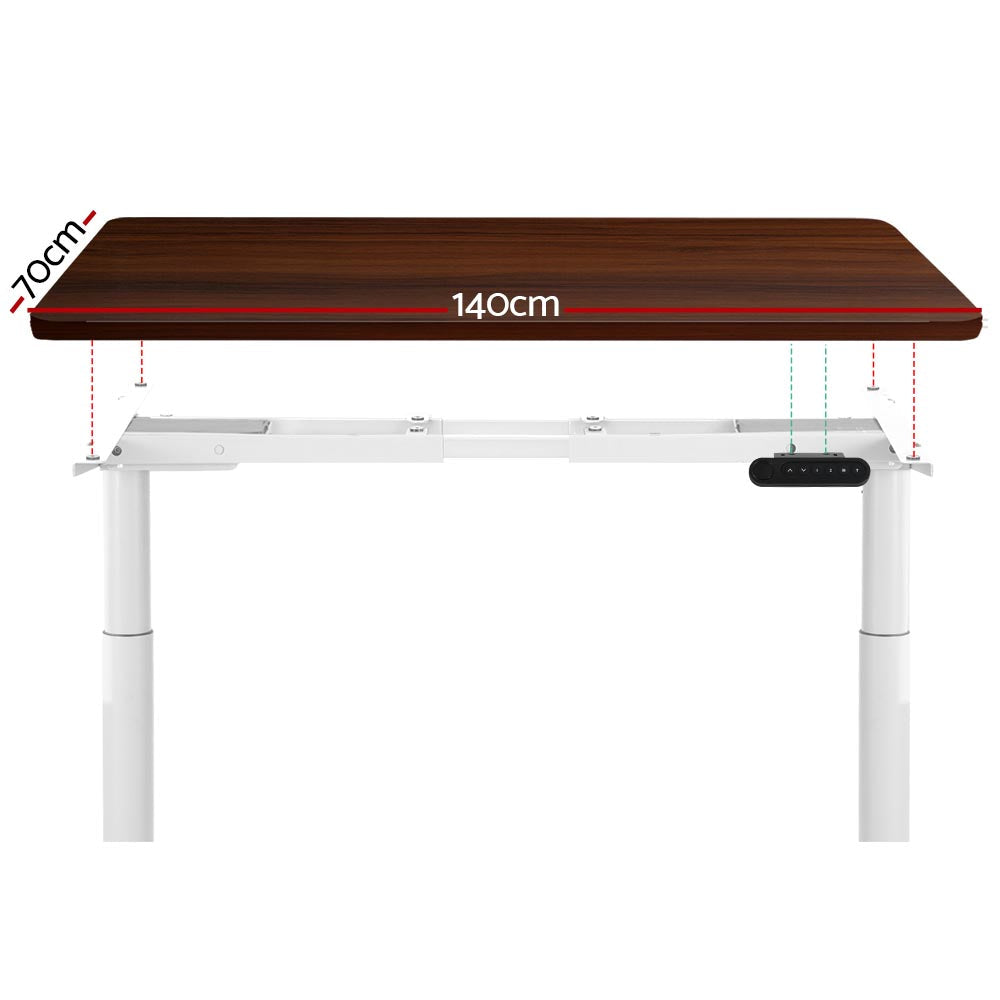 Standing Desk Adjustable Sit Stand Desks White Walnut 140cm