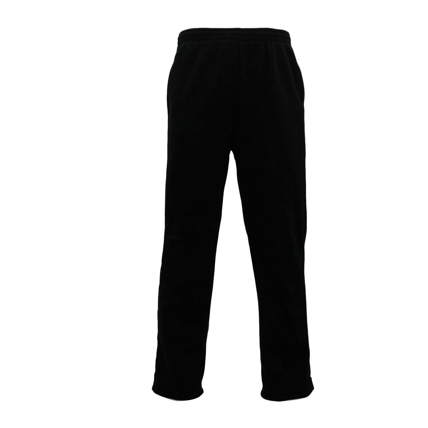 Black Men Fleece Lined Track Pants with Casual Elastic Waist
