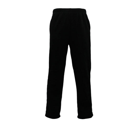 Black Men Fleece Lined Track Pants with Casual Elastic Waist