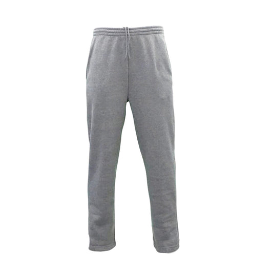 Light Grey Men Fleece Lined Track Pants with Casual Elastic Waist