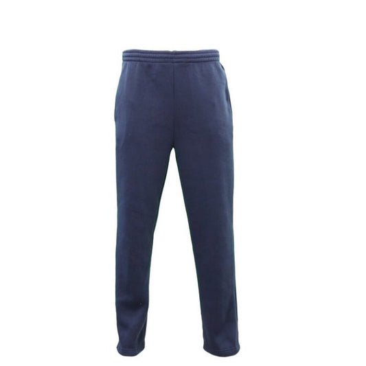 Navy Men Fleece Lined Track Pants with Casual Elastic Waist