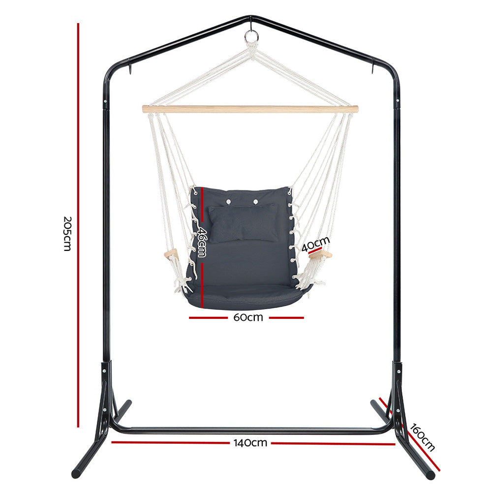 Outdoor Hammock Chair with Stand - Black
