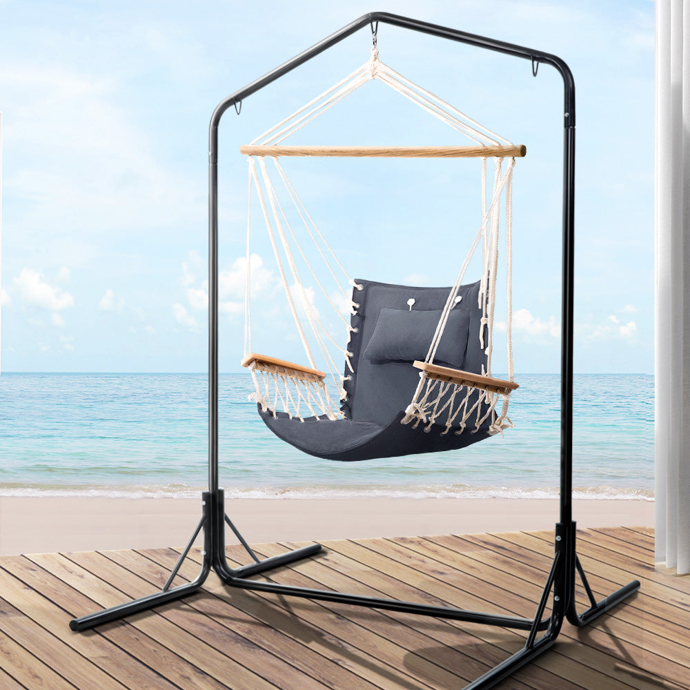 Outdoor Hammock Chair with Stand - Black