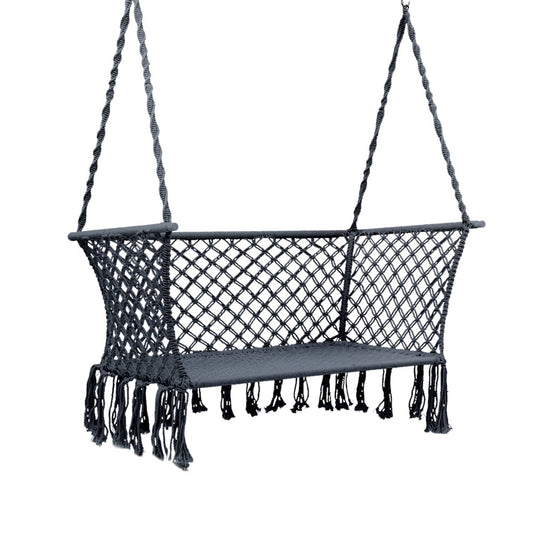Camping Portable Hammock Chair Patio Swing Double Seat - Grey