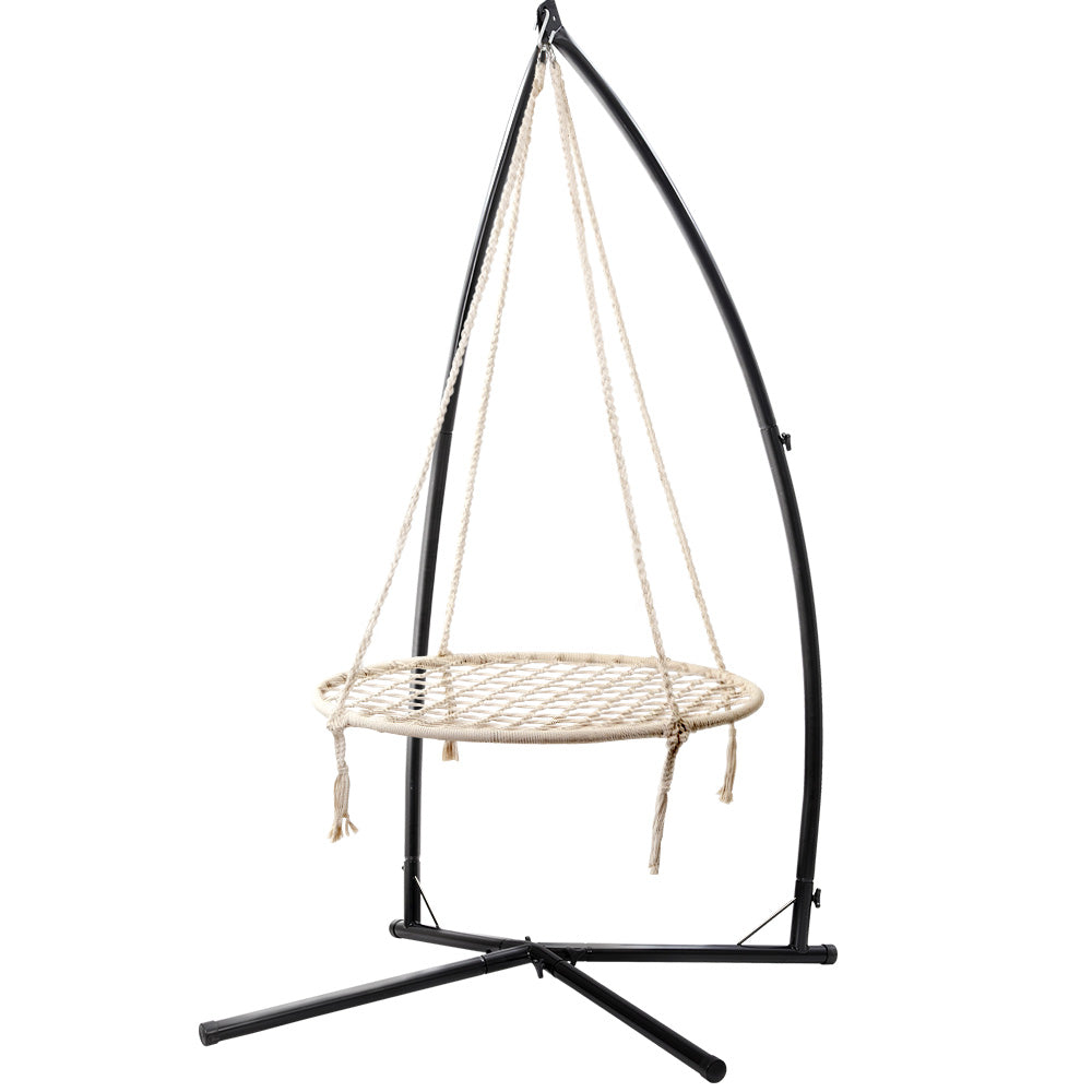 Outdoor Nest Spider Web Swing Hammock Chair Steel Stand - 100cm