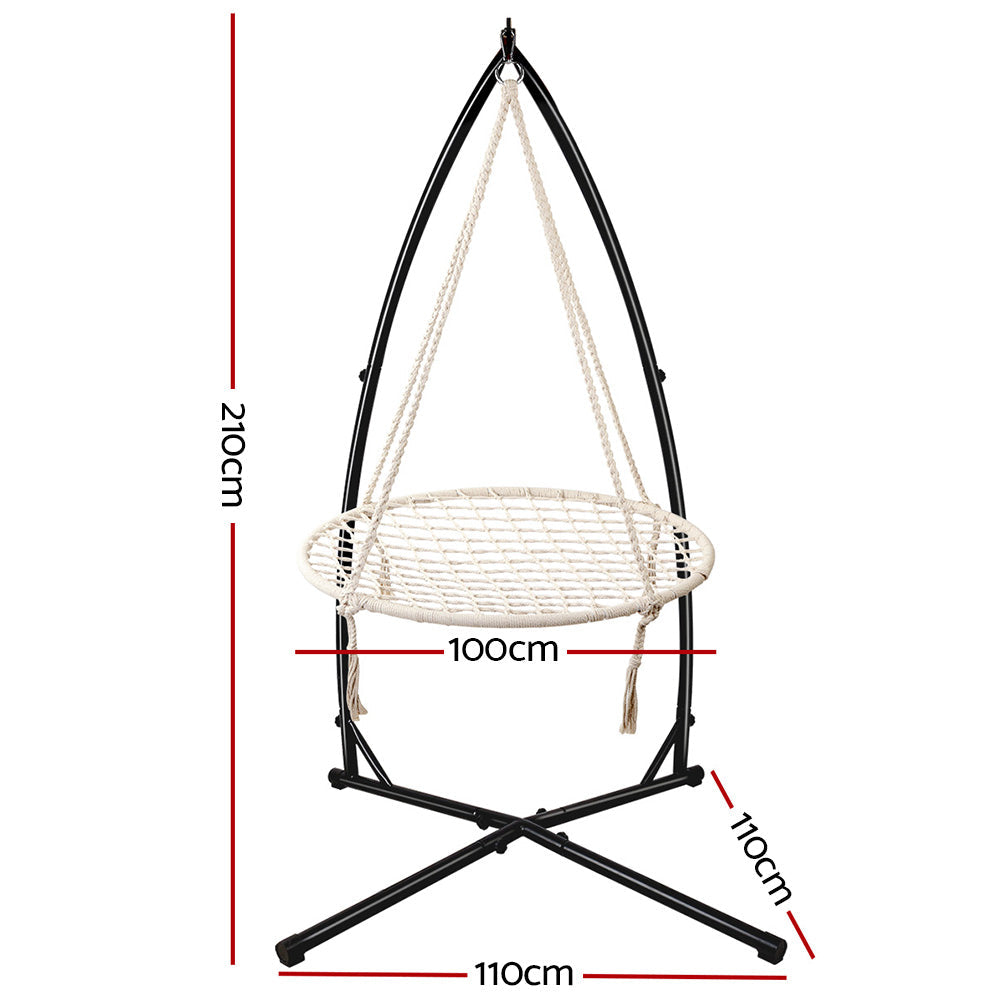 Outdoor Nest Spider Web Swing Hammock Chair Steel Stand - 100cm